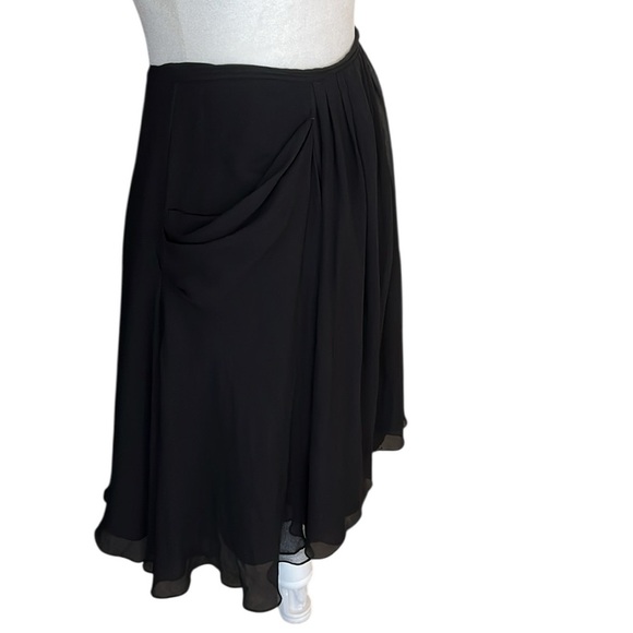 3.1 Phillip Lim Black 100% Silk Midi Skirt Size 6 - Picture 2 of 6